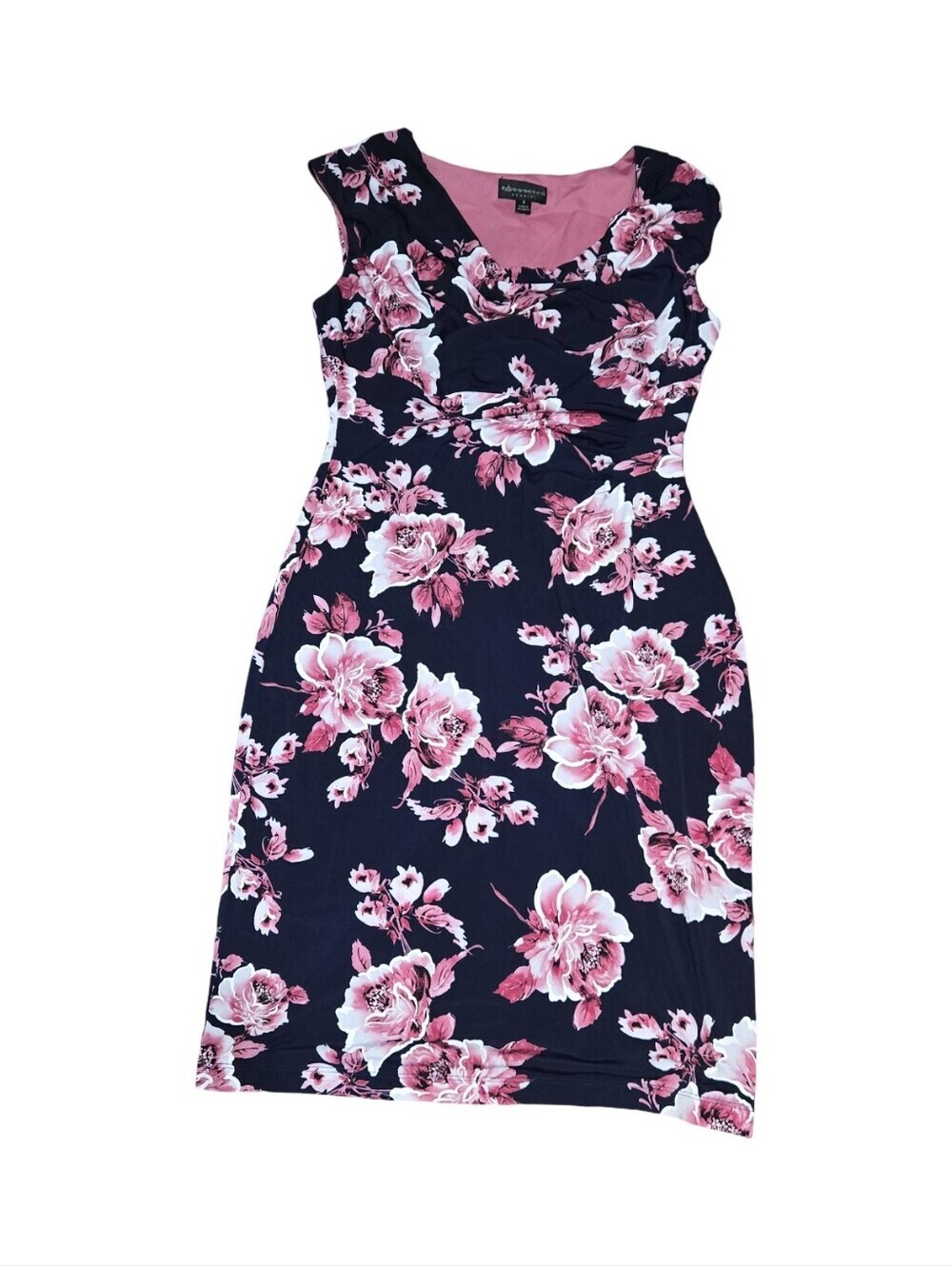 Connected Apparel Floral V-Neck Cap Sleeve Sheath Dress Festival Evening Wrap - Picture 2 of 7